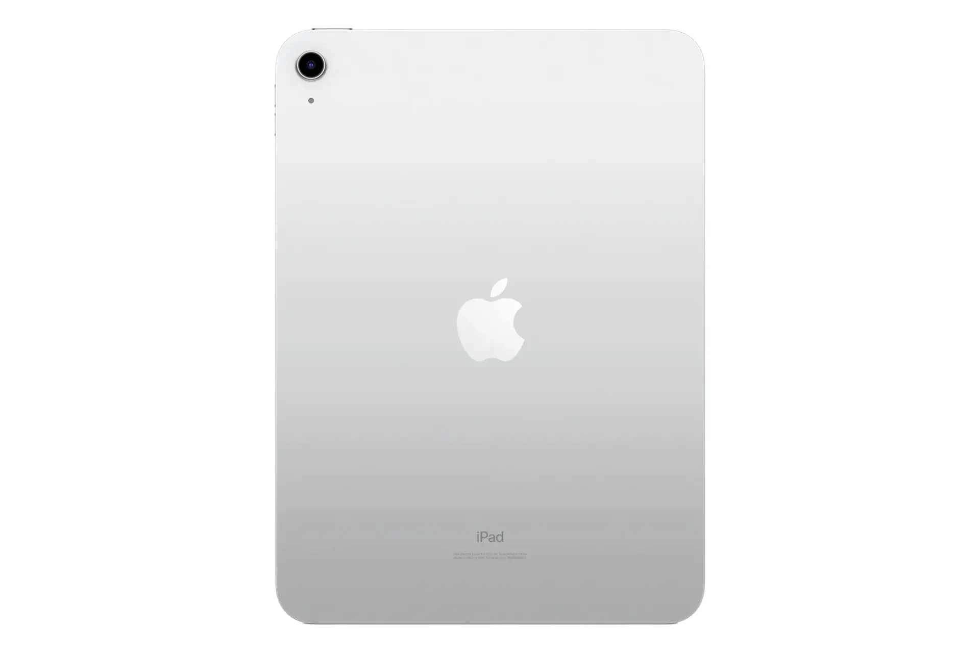 نمای پنل پشت تبلت آیپد 10.9 اپل نسخه 2022 / Apple iPad 10.9 2022 با نمایش دوربین و لوگو رنگ نقره‌ای