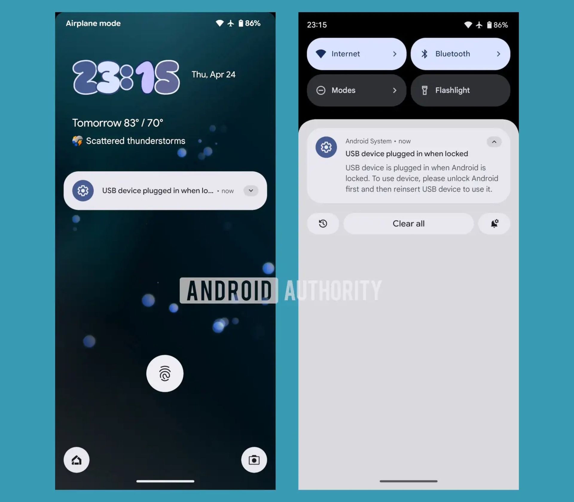 نوتیفیکیشن Advanced Protection اندروید ۱۶