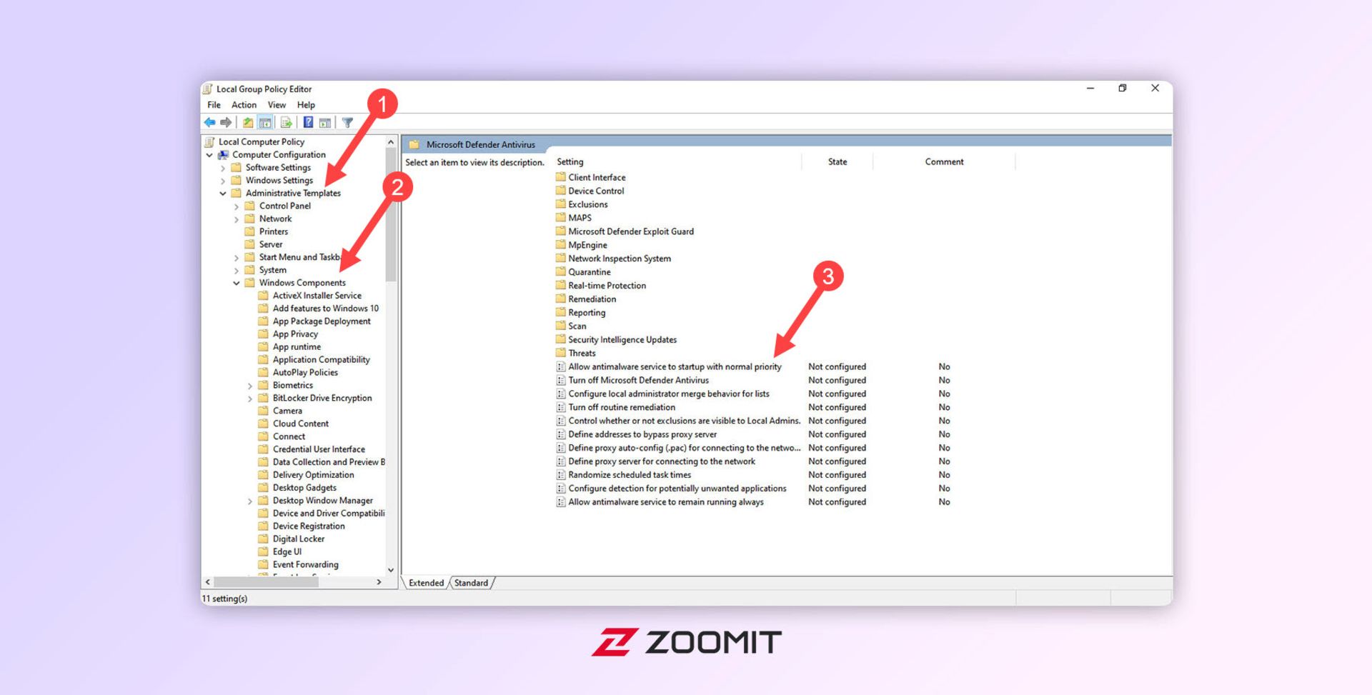 محیط Group Policy Editor